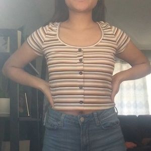 striped henley shirt